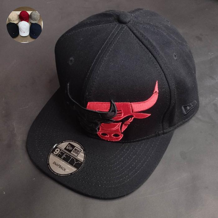 Topi Snapback Double Banteng import Black