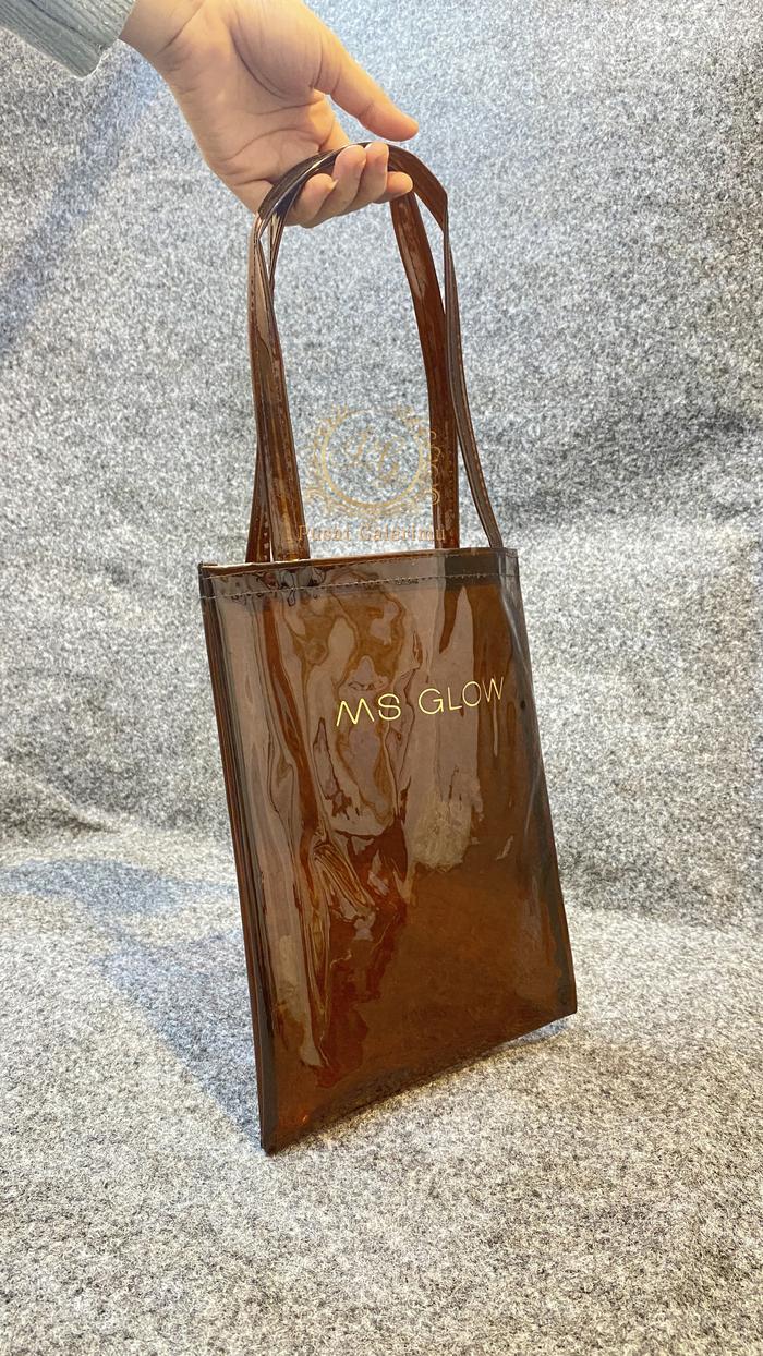 Tote Bag Slim Ms Glow Coffee Bahan Mika PVC Tebal