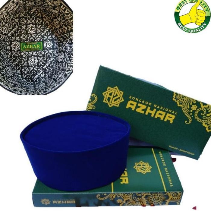 moudisshop. Peci Biru Kopiah Biru Songkok Biru Polos / Peci Beludru