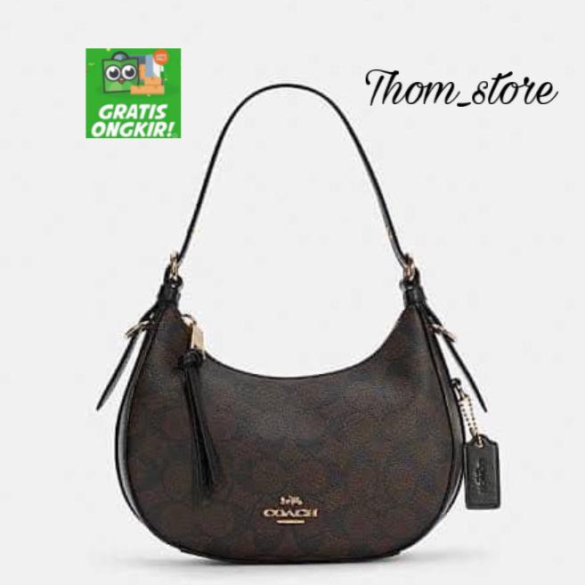 TAS WANITA C H 7257 SHOULDER BAG CROSSBODY BAG KLEO HOBO DARK BROWN