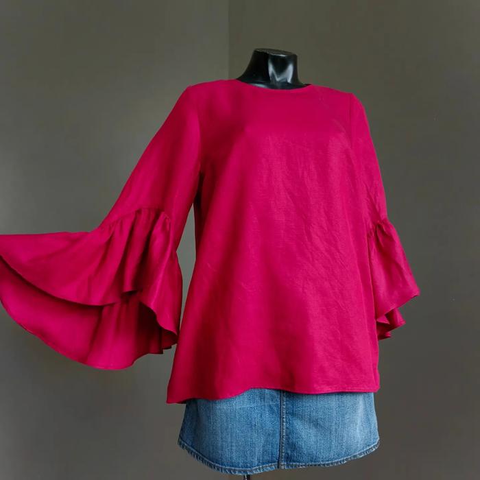 JS. NEW YORK LINEN BELL BLOUSE