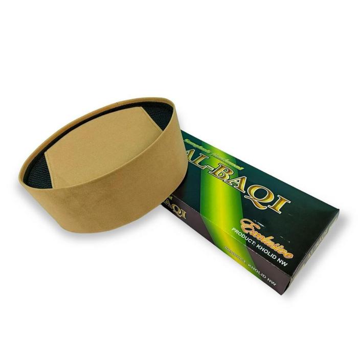 moudisshop. PECI KOFYAH SONGKOK WARNA COKLAT MUDA / BELUDRU CREAM