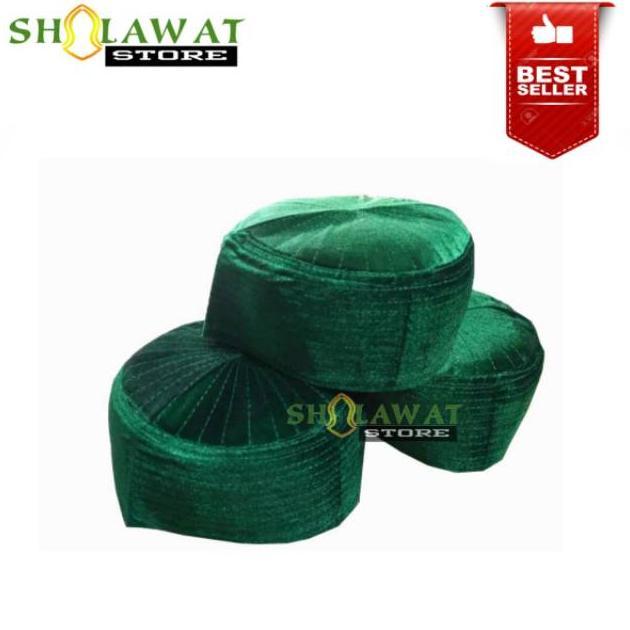 moudisshop. Kopyah Bludru Hijau Habib Umar Al Muthohar / Peci Bludru