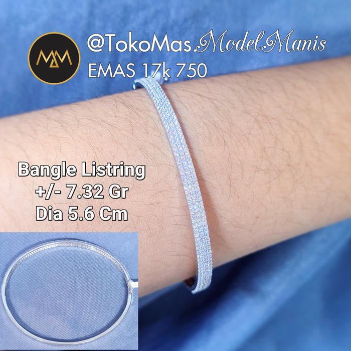 Gelang Listring 3 Layer Emas Putih 750 kadar 18k n w