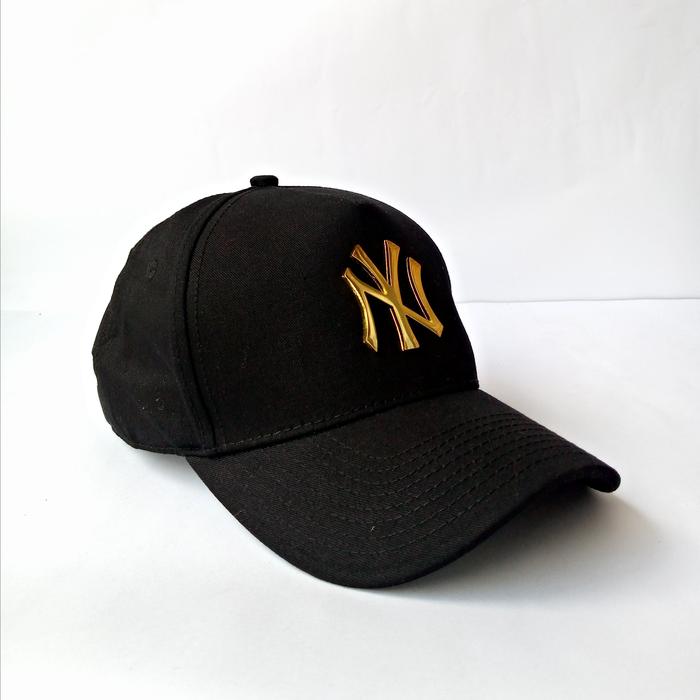 Topi Baseball NY Pria Logo Plat Besi Distro