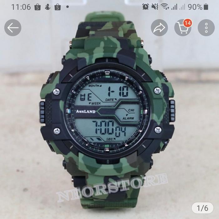 Jam tangan sport pria auxland loreng digital anti air water resistn