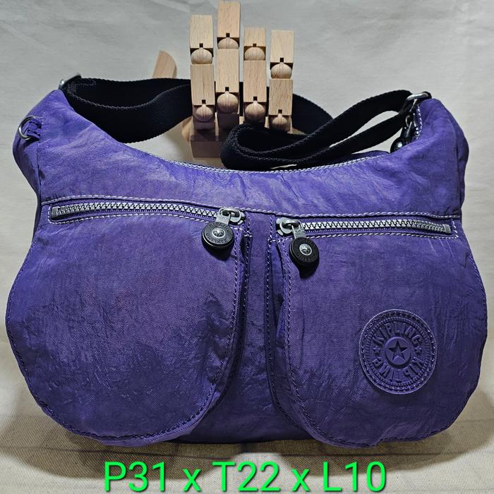 Kipling japan original tas bahu selempang crossbody purple NO Monyet