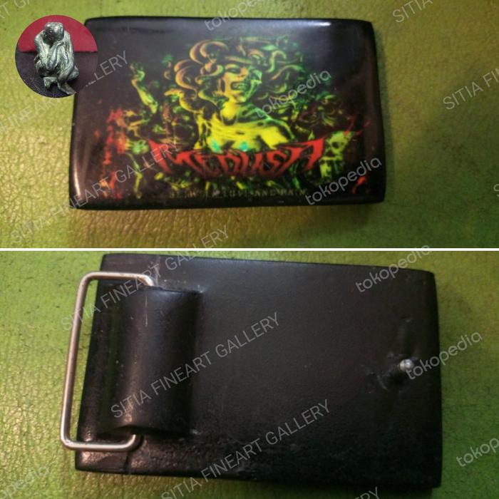 Kepala sabuk gesper  ikat pinggang antik Black Medusa 40 mm rare items