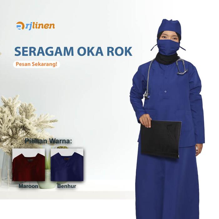 Setelan Seragam OKA ROK/Baju OKA ROK/Baju Operasi ROK/Baju Perawat ROK