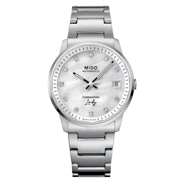 Mido Lady M021.207.11.106.00 Commander Automatic Silver Diamonds Dial