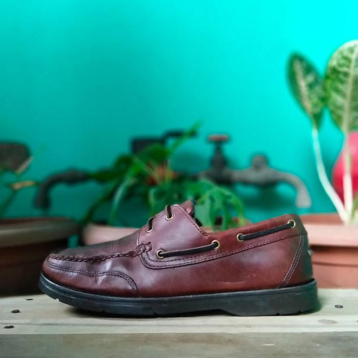 sepatu leather rockport boat size 43 second original