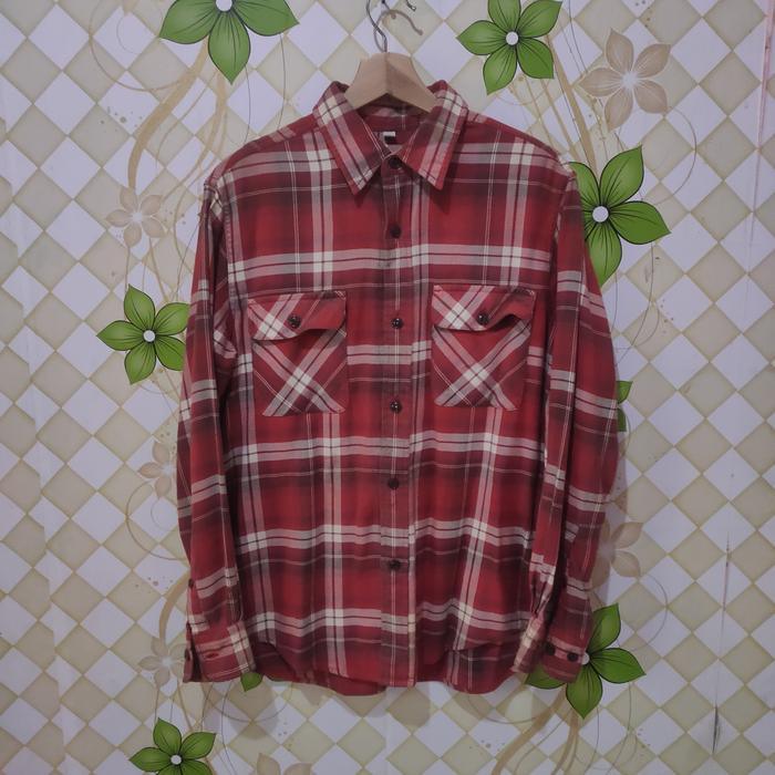 Flanell Uniqlo Maroon