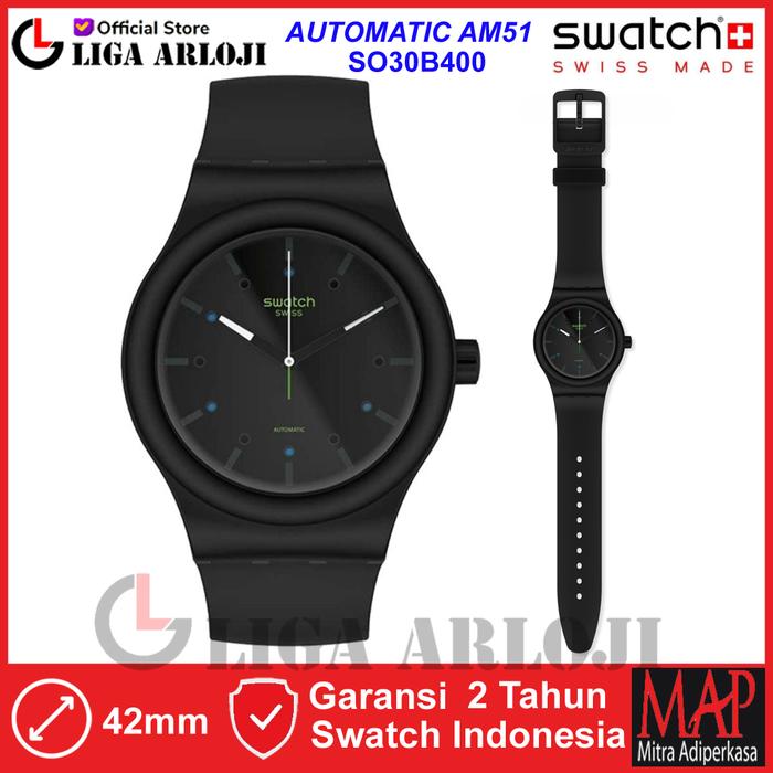 SWATCH SO30B400 Automatic AM51 Jam Tangan Pria Analog Original Swiss
