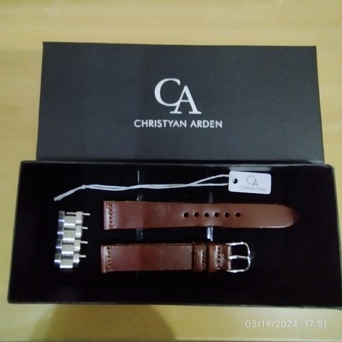 Christyan Arden Box Jam Tangan Wanita & Tali Strap Kulit Asli untuk Model Terbaru