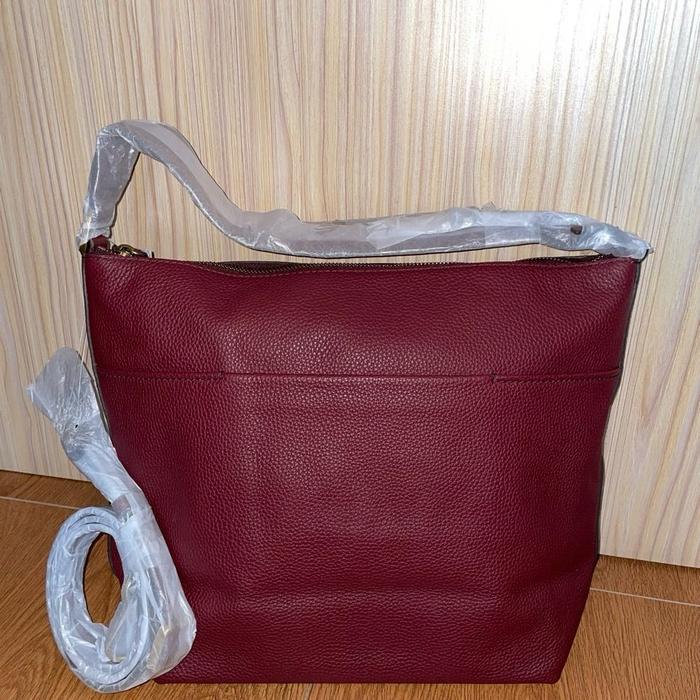 Tas Fossil Juliana Large Hobo Wine