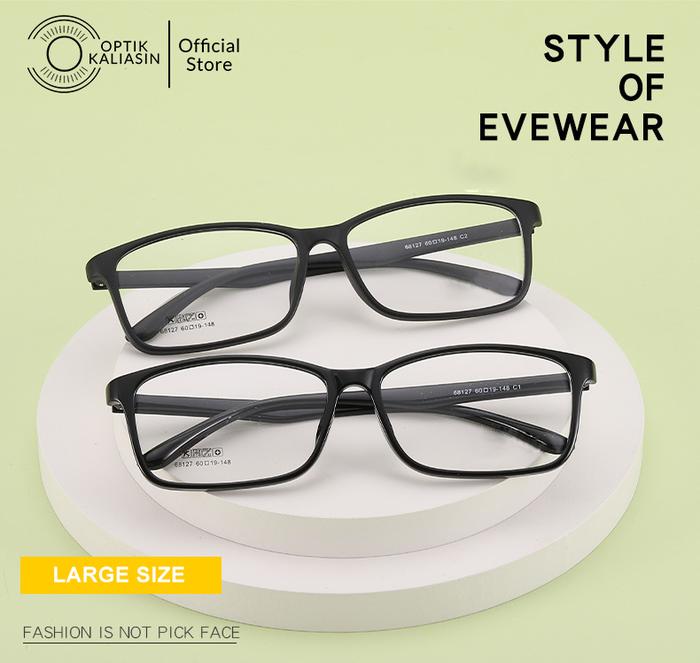 OPTIK KALIASIN - Frame kacamata pria wanita kotak lentur full frame lebar big size NOYA