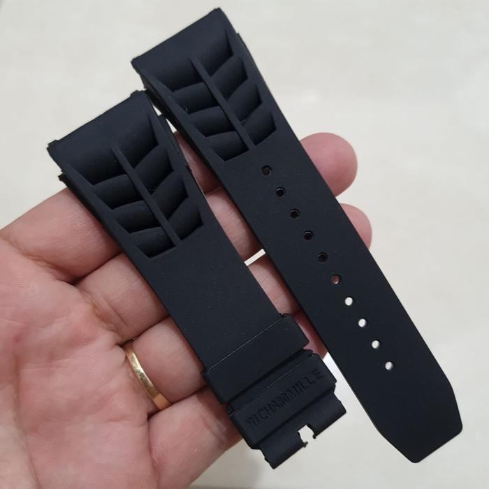 Tali karet strap rubber / Kanvas jam tangan RM warna Hitam / Merah