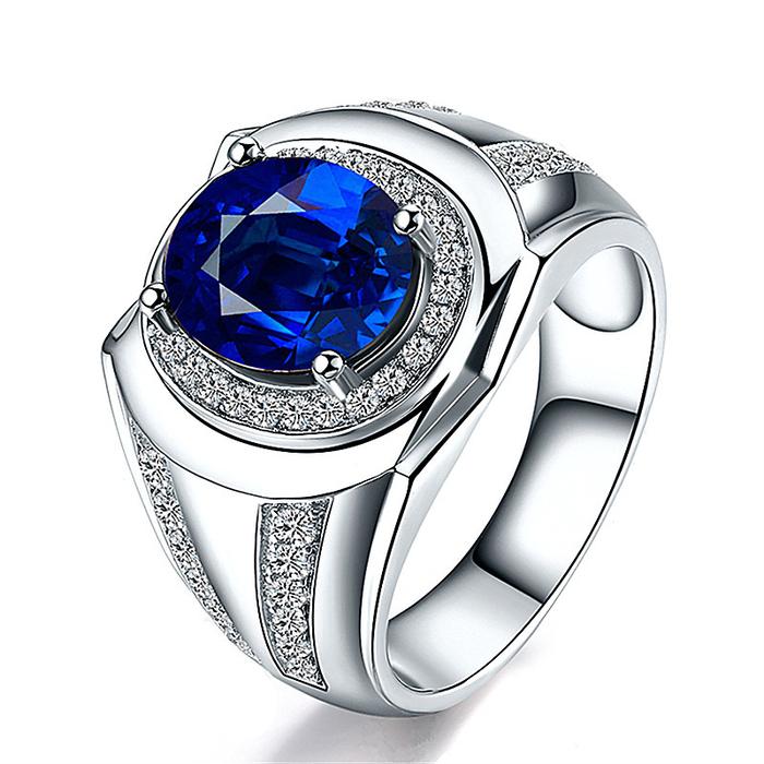 Cincin King Safir Ring Perak Mewah Elegan Simple Minimalis