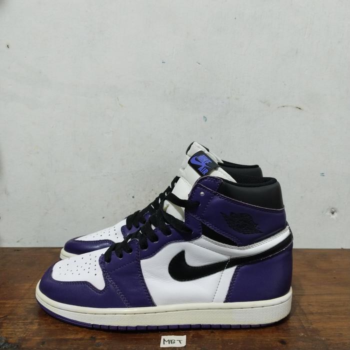 sepatu second branded nike aj1 high og court purple size 43