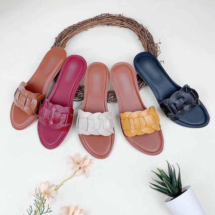 sandal kulit sapi asli garut wanita model baru