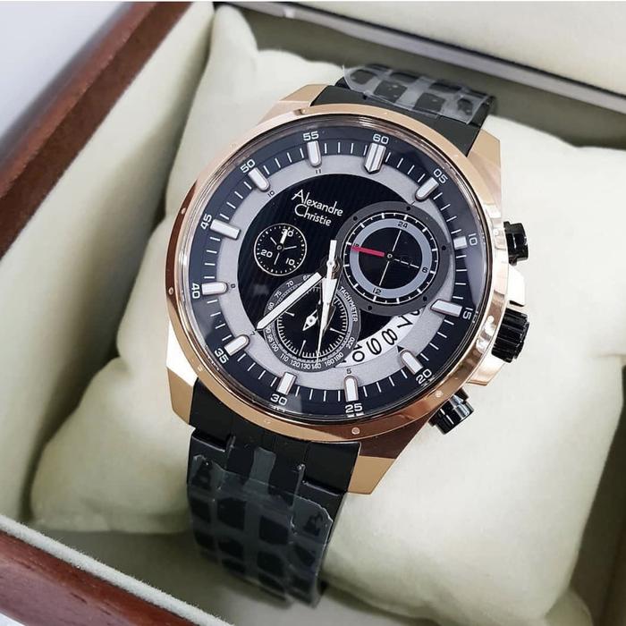 Jam Tangan AC 6496 Man Black Rosegold Original