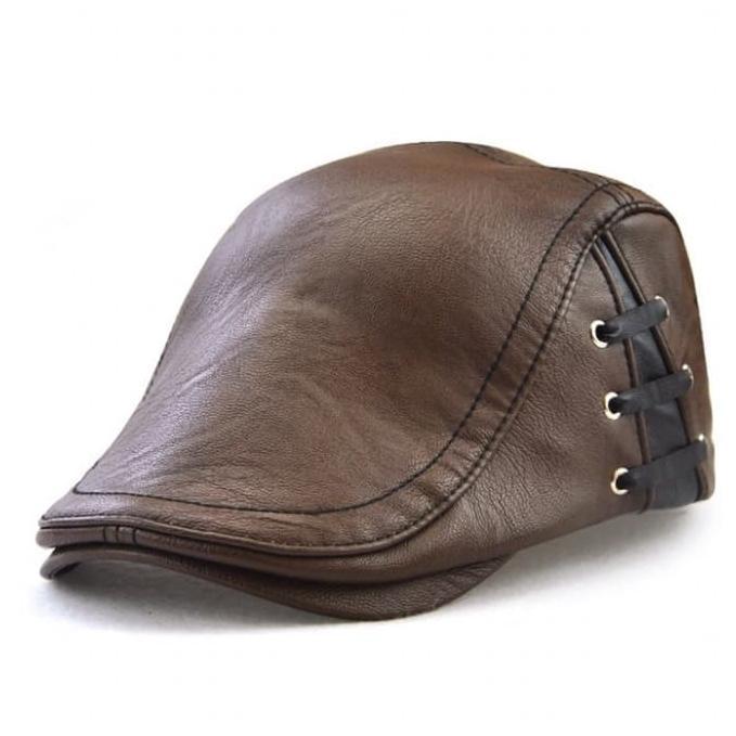 Ready Stock New Topi Kulit Pria Asli Impor Model Clasik.