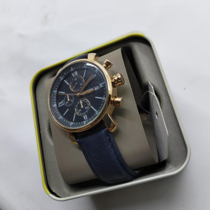 Jam Tangan Pria Branded Men Watch Navy Leather BQ1704