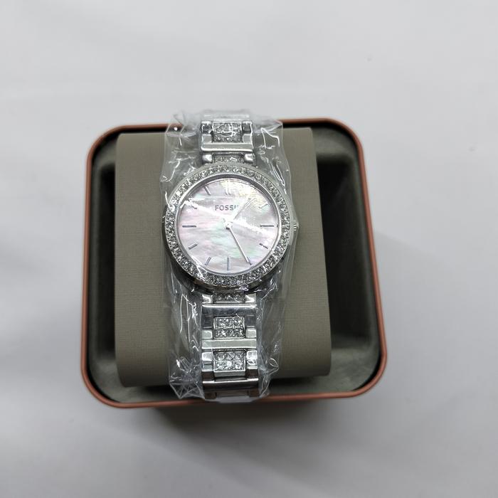 Jam Tangan Wanita Branded BQ3182 Karli MOP Stainless Silver Pink
