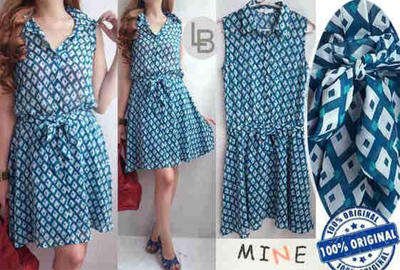 MINE Blue Diamond Shirt Dress