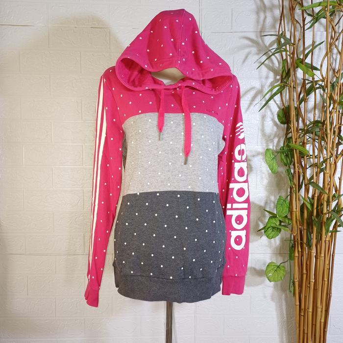 HOODIE ADIDAS NEO ORIGINAL (SECOND BRANDED) SIZE L FIT M 3TONE, HD0069