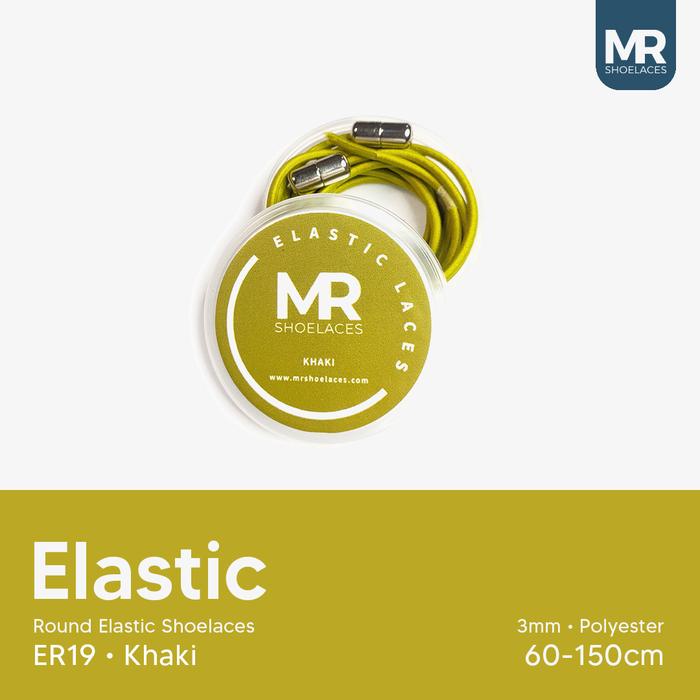 MR Shoelaces ER19 Khaki Coklat Muda Tali Sepatu Bulat Elastis 60-150cm