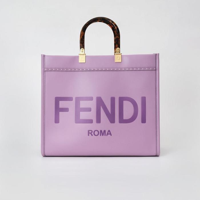 Fendi Roma Sunshine Medium Calfskin Leather Shopper Bag with strap