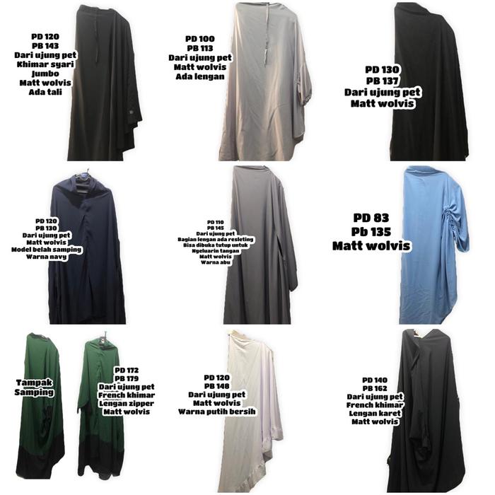 Khimar Jumbo Syari French Khimar Floor Lengan Zipper