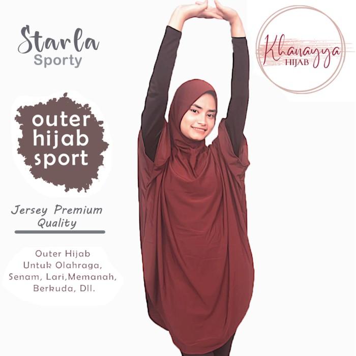 Starla Jilbab Olahraga Outer Sport Muslim Hijab Instan Jersey Premium