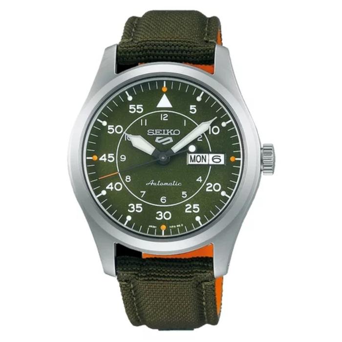 Seiko 5 SPORT Automatic Jam Tangan Pria Kanvas Hijau SRPH29K1 Original