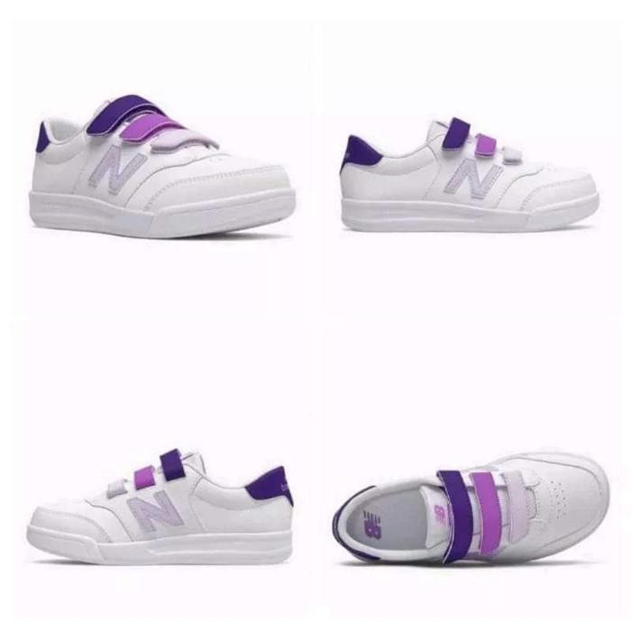 SALEEE 100% Original New Balance CT60 Kids Hook And Loop White Purple