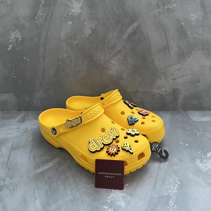 Sendal Crocs Justin Bieber Drew House Classic Clog Yellow Kuning JB