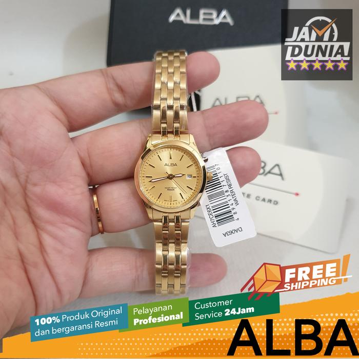 ALBA ORIGINAL JAM TANGAN WANITA GOLD/EMAS AH7CE6X1 AH7C AH7CE6 AH7 JAM TANGAN WANITA ALBA GOLD/EMAS 