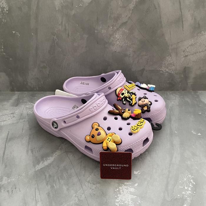 Sendal Crocs Justin Bieber Drew House Classic Clog Lavender Purple