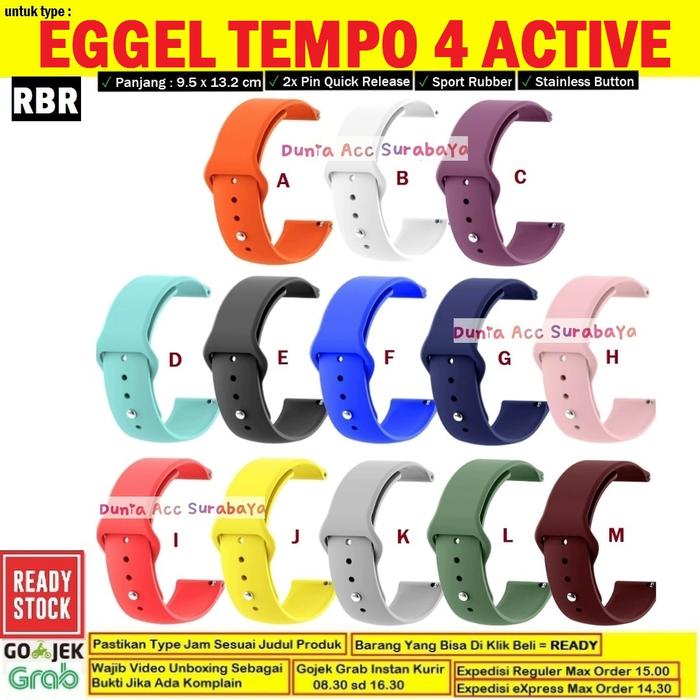 Strap Eggel Tempo 4 Active Tali Jam Tangan Eggel Rubber Karet - RBR