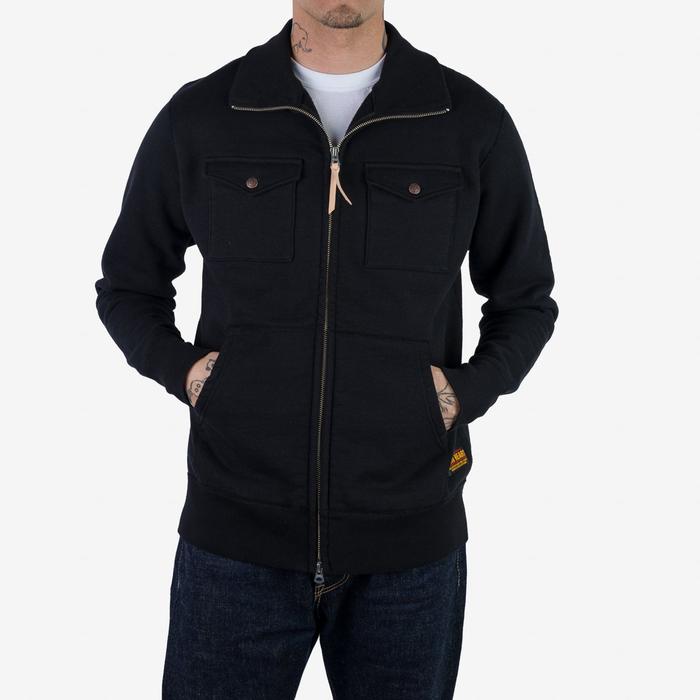 Iron Heart IHSW-74 14oz Ultra Heavy Loopwheel Sweater Jacket - Black