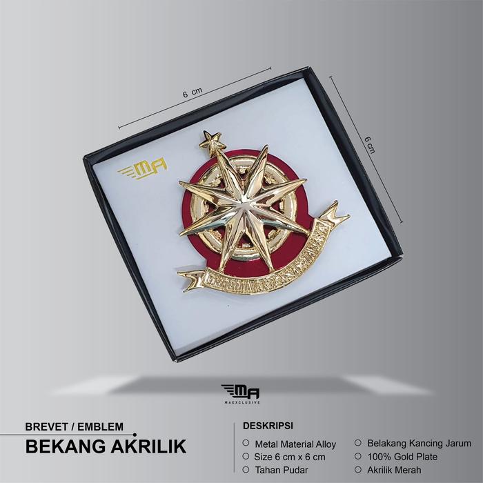EMBLEM BARET BEKANG AKRILIK BRIVET BREVET BEKANG AKRILIK MIKA KAIN