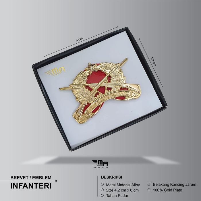 EMBLEM BARET INFANTERI BRIVET BREVET INFANTERI PIN