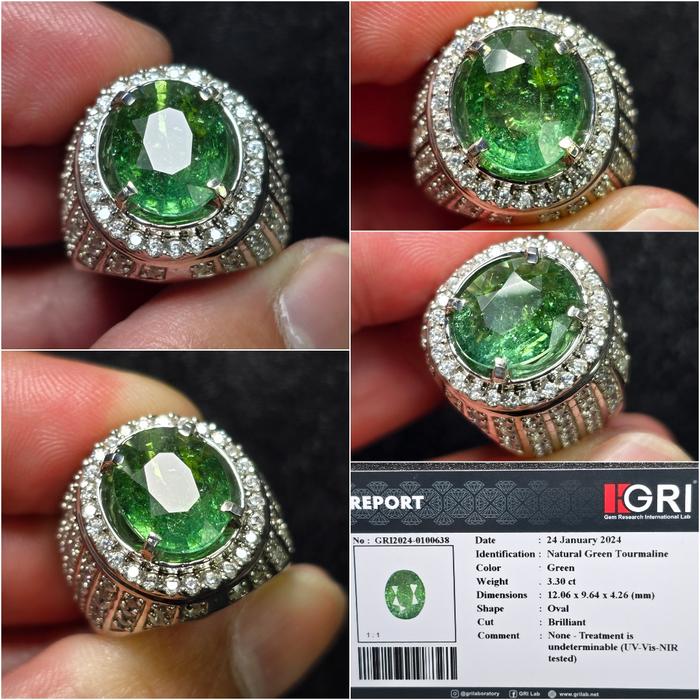 Natural Green Tourmaline 3.30cts memo GRI