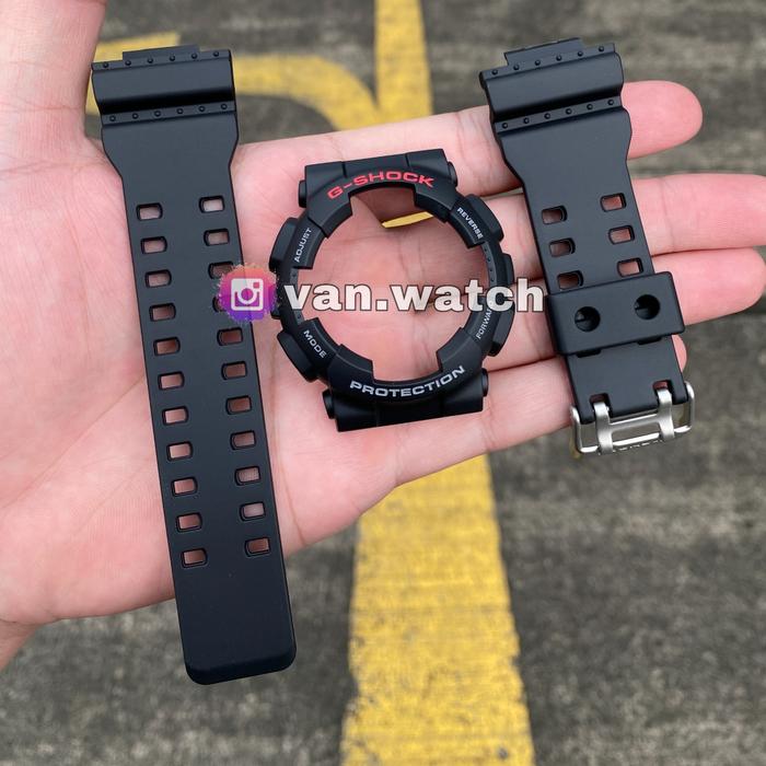 BNB Band Bezel CASIO GSHOCK GA 100 GA 110 GD 100 GD 120 ORIGINAL Tulisan Merah Buckle Silver