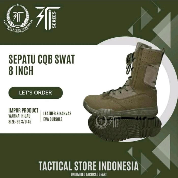 SEPATU PDL CQB SWAT - SEPATU TACTICAL CQB SWAT HIJAU - PDL GREEN ARMY