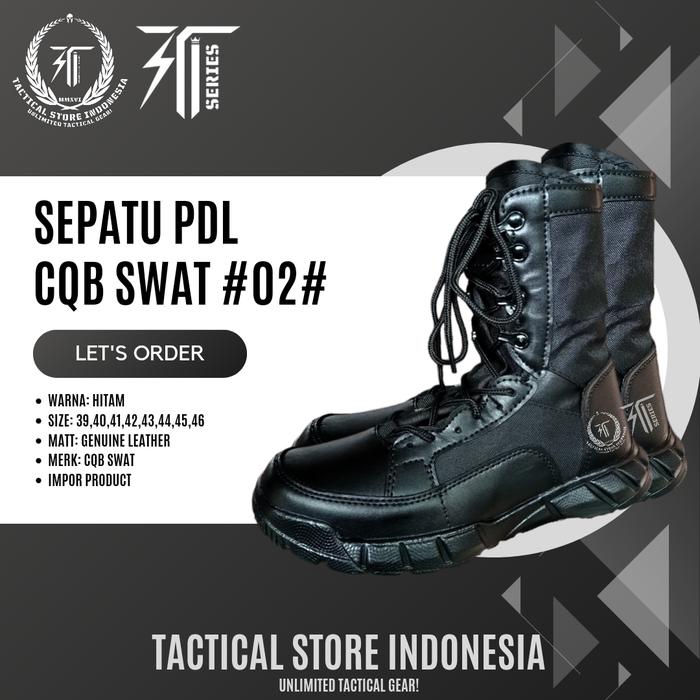 SEPATU PDL CQB SWAT - SEPATU TACTICAL CQB SWAT HITAM #02#