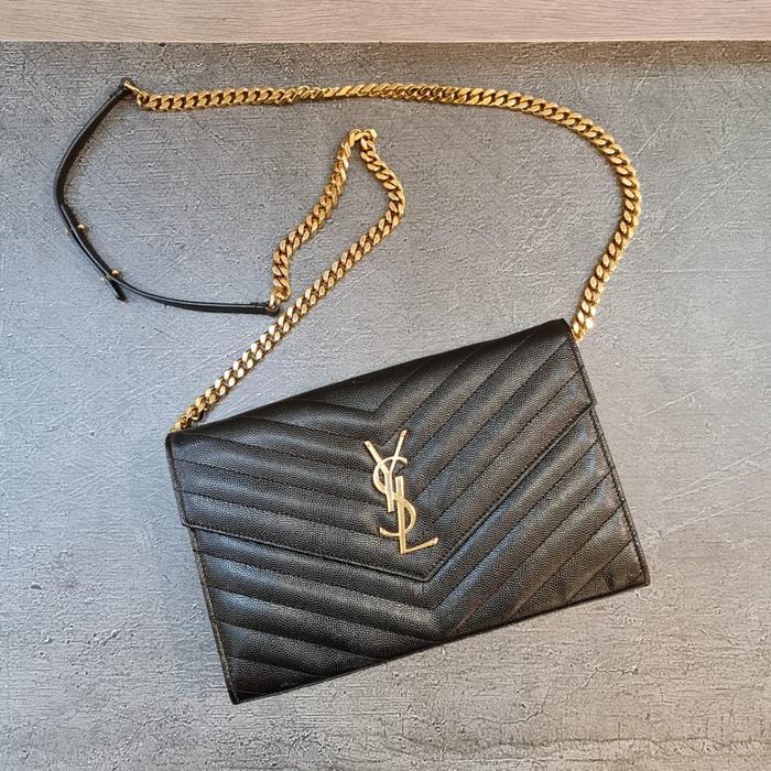 PRELOVED YSL woc 22cm black caviar ghw