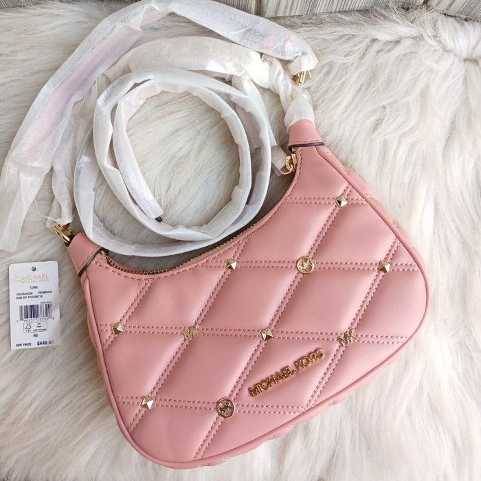 tas MK Cora Mini zip Pouchette Quilted  Primrose