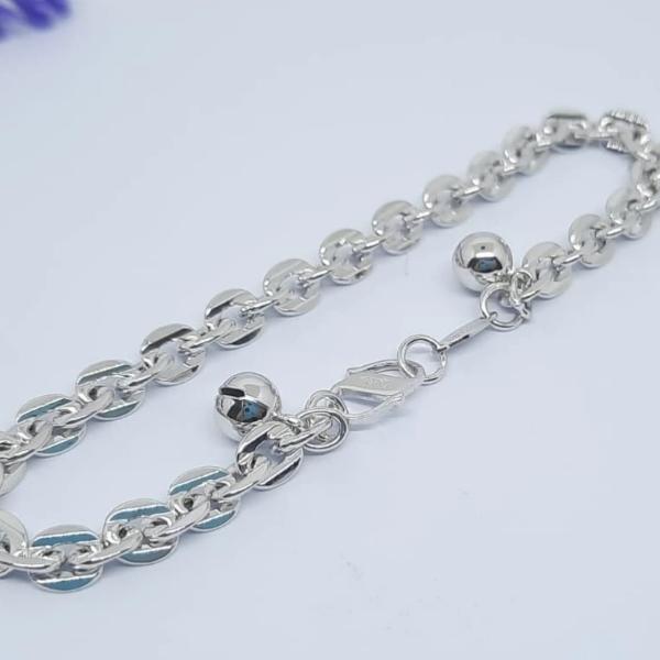 Gelang Emas Putih Asli Model Nori Kadar 375
